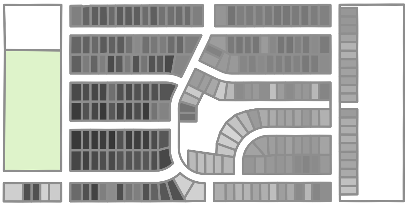 Darker parcels are older